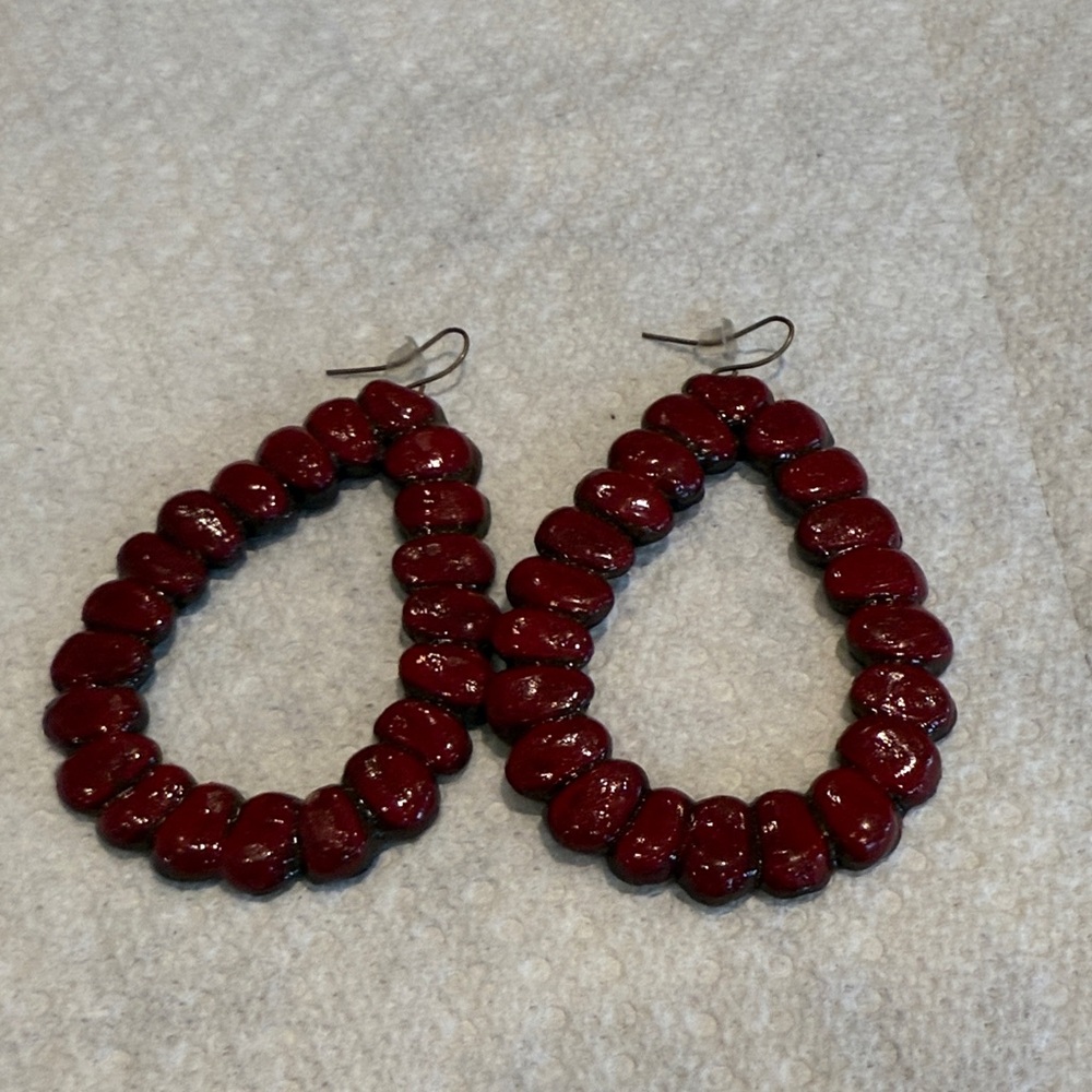 Large Sookie Red Beaded Earrings